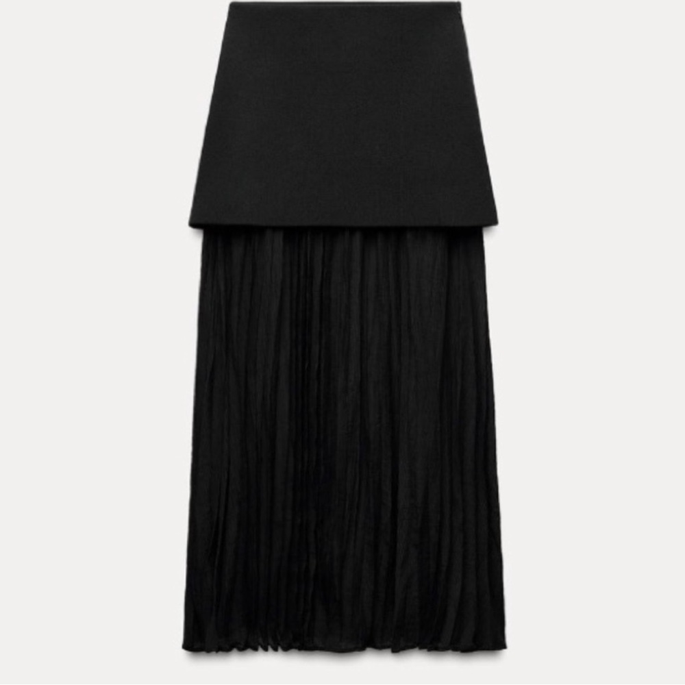 NWT ZARA mixed pleated knit skirt